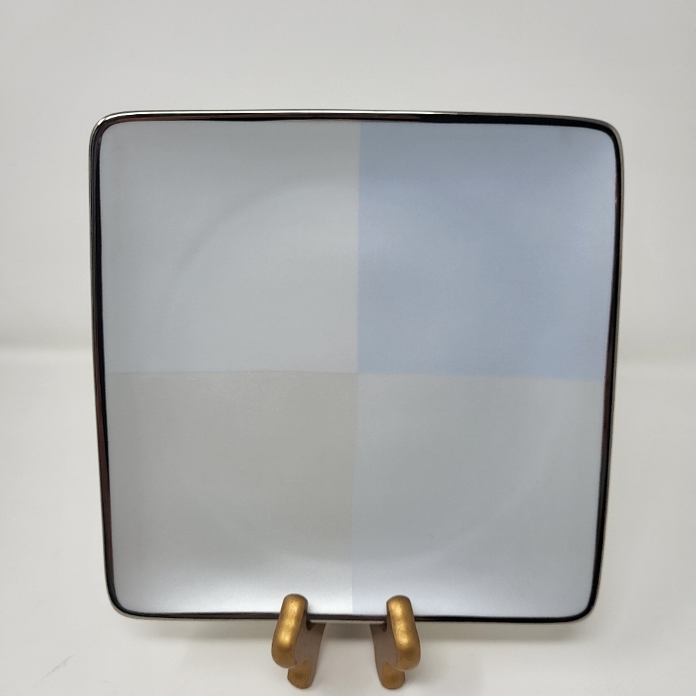 Lenox Blue Frost 8" Square Accent Salad‎ Appetizer Dessert Platinum Trim Plate